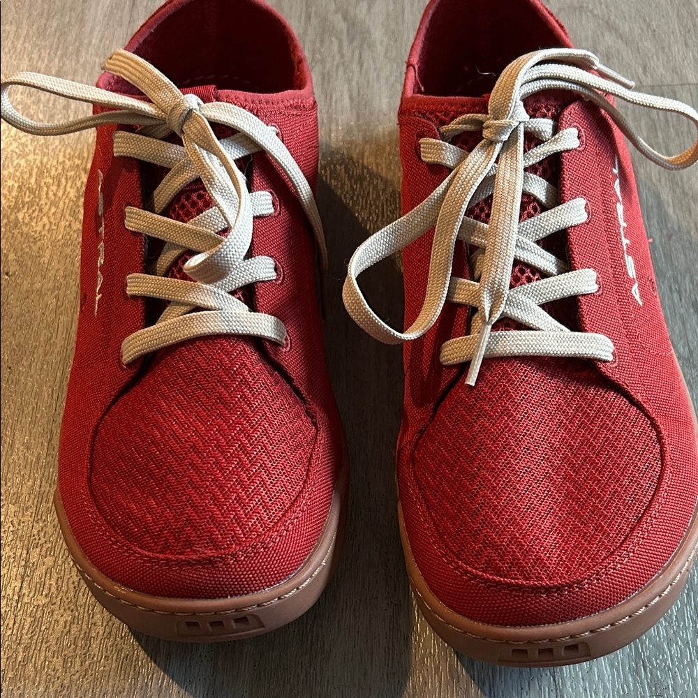 Astral Women’s Red Athletic Sneakers with Cream Laces (Missing the Shoe Insoles)